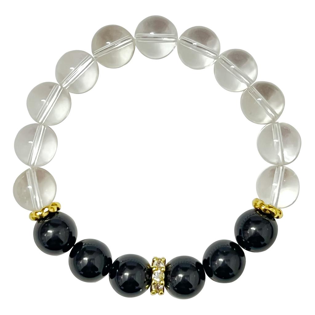 Crystal Beaded Bracelet for Women 10mm Round Beads Obsidian Bangle Semi-Precious Gemstones Bracelets DIY Jewelry Gifts