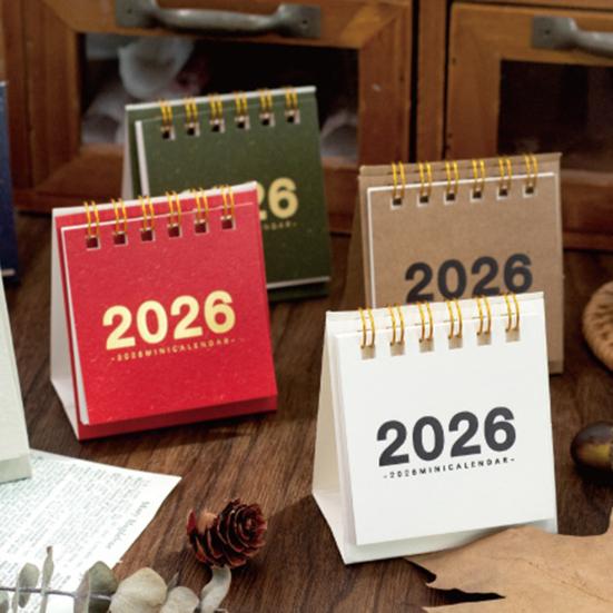 Mini Desk Calendar 2026 Standing Flip Small Desktop Calendar Jan.2026 to Dec 2026 12 Monthly Calendar with Twin-Wire Binding for Home Office School