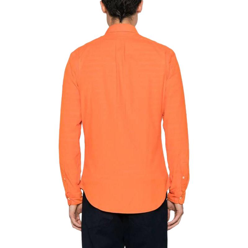 Polo Ralph Lauren Solid Point Collar Single-Breasted Slim Fit Long Sleeve Shirt Men Shirts Orange 710818761-019