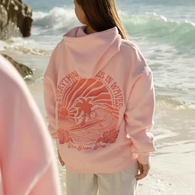 Women's "Everything Comes In Waves" Velvet Hoodie Sweatshirt