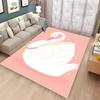 3D Printing Cute Swan Large Area Carpet for Living Room Cartoon Children's Bedroom Sofa Doormat Kitchen Floor Rug Anti-slip Mat