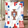 Portugal Football Printed Flannel Blanket Skin Friendly Warm Decorative Throw for Indoor Couch Bed Daily Use