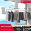 Wall-Mounted Telescopic Folding Clothes Drying Rack for Indoor/Outdoor Use