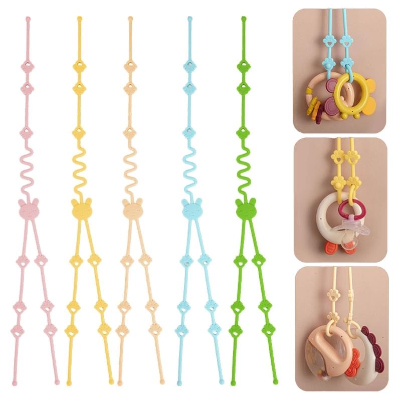 Baby Pacifier Chain Holders Anti-drop Rope Chain Silicone Teething Clips Baby Teether Toy Soother Pacifier Strap