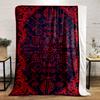 Red Ornamental Pattern with Geometric Symbols Flannel blanket for bedroom, living room, sofa, and nap sofas.