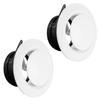 5 Inch Round Vent Cover, 2Pack ABS Adjustable Soffit Vent, Round Ceiling Diffuser for Indoor Use in Bedrooms, Living Rooms, Bathroom, Offices and Kit