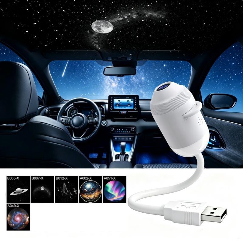 Projektor Gwiazdnego Nieba USB Lampka Romantycznej Galaktyki Dekoracja Wnętrza Samochodu Lampka Nocna do Sypialni Lampa z Projekcją Gwiazd 6 Projector Films