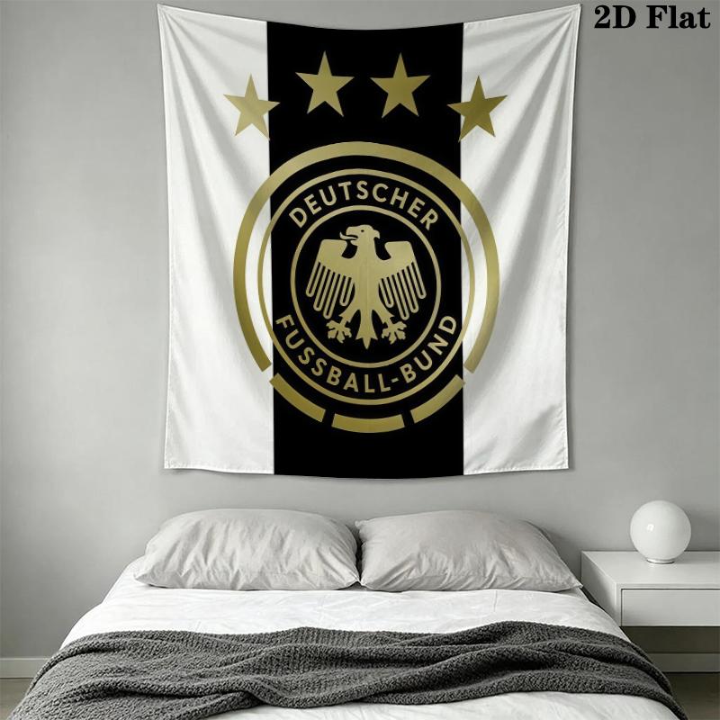 Deutscher Fußball-Bund Wandteppich Ästhetisches Wandbehang Gedruckter Stoffdecke Dekorative Wandteppiche für Schlafzimmer Wohnzimmer Heimdekoration