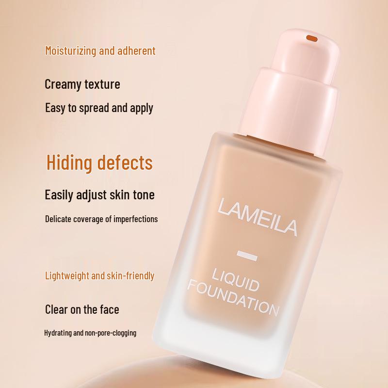 Lameila Lightweight Hydrating Waterproof Foundation - Sculpt, Conceal, and Set for a Fresh, Moisturized Look