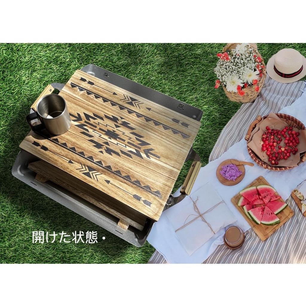 Outdoor Thin Shelf Container 25" Top, Original Snow Peak Ortega Pattern, Handmade, Camping, Outdoor