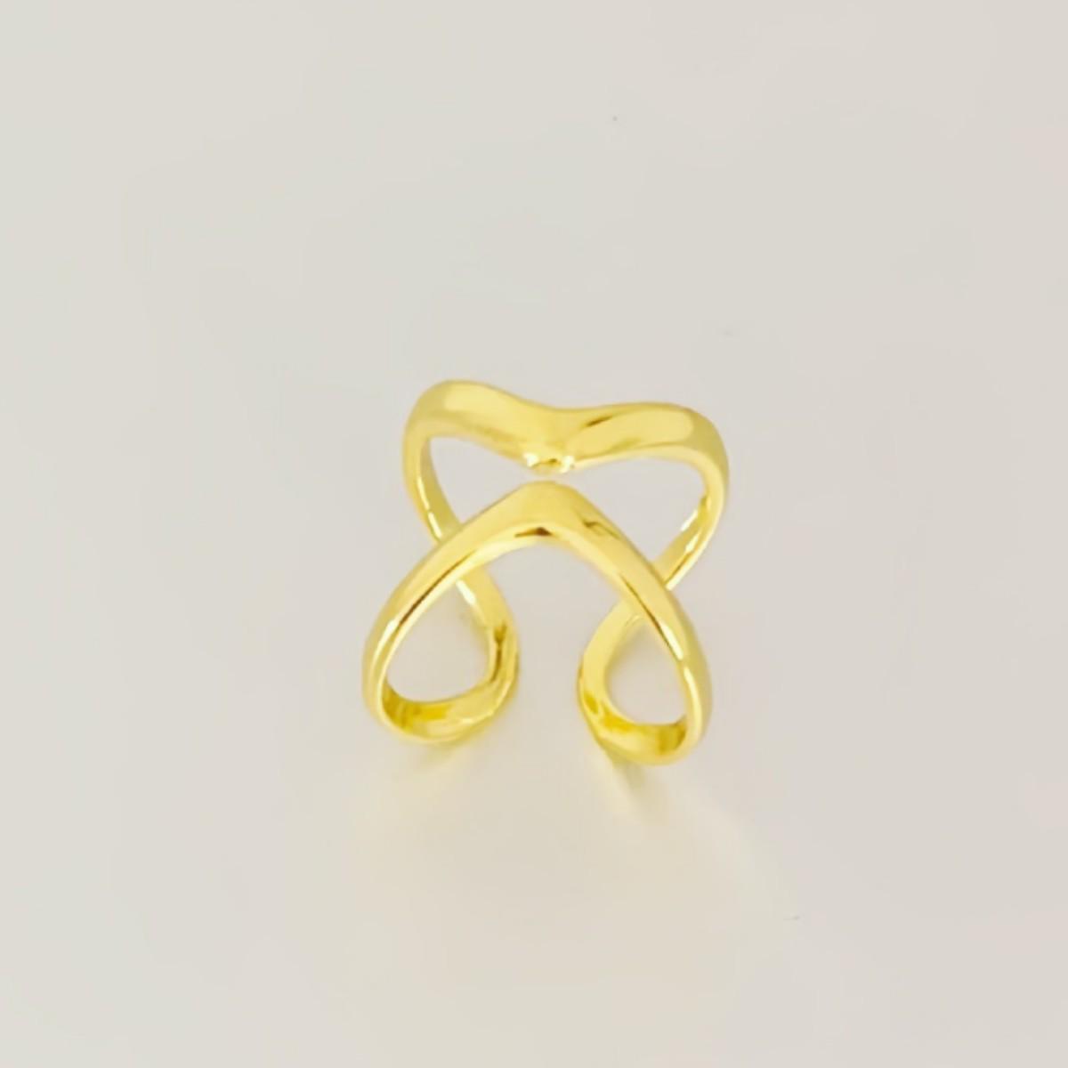 European and American Fashion Double Layer Ring - Versatile Temperament Design for Daily Wear золотой