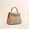 A new type of genuine leather women's handbag with a single-shoulder design, featuring a high-end hand-stitched texture and cowhide color