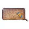 Johnature Hand Embossing Wallet Women Retro Floral Genuine Leather Wallet Card Holder Leisure Cowhide Phone Purse