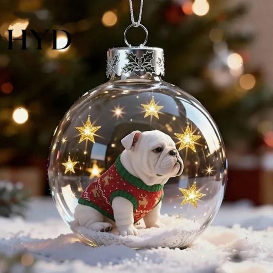 Handmade Glass Christmas Decorations Bird Acrylic Ornaments 2D Cardinals Animal Tree Elegant Decor Handcrafted Holiday Hanging for Home 3D Balls