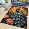 Peacock and decorative feathers Pattern Rug Carpets for Bedroom Living Room Sofa Mat Creative Door Mat Cloakroom Home Decor