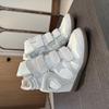 Pantofi Femei cu Velcro Invizibil pentru Creșterea Înălțimii Pantofi Sport Casual cu Toc Pană Potrivire Culori Pantofi Înalți Piele Naturală