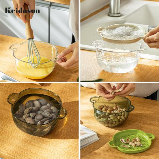 Useful Food Grade PET Vegetable Washing Basket Colander Fruit Kitchen Accessories