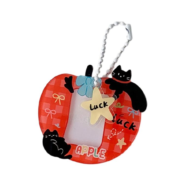 

Fade Resistant Acrylic Keychain Photo Protector Trendy Cartoon Artwork Compact Design For Card Student Badges