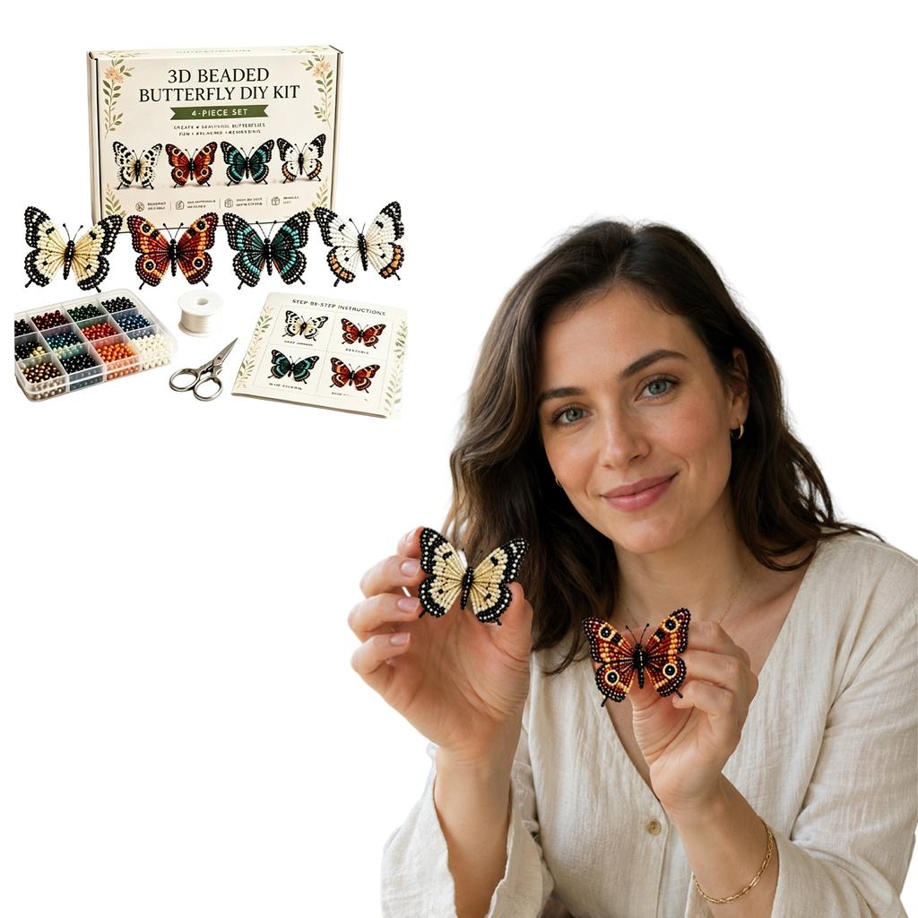 Colorful Butterfly Bead Set for DIY Jewelry Making - Kit for Bracelets and Necklaces