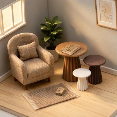 Tavolino Rotondo Miniatura per Casa delle Bambole, Modello Mini Tavolino Laterale, Decorazione Tavolino Piccolo per Soggiorno Casa delle Bambole, 1:12 Accessori per Mobili per Casa delle Bambole