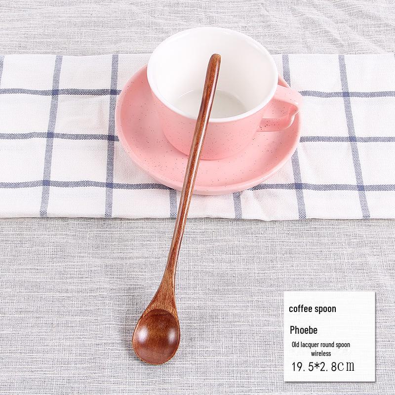 Japanese-Style Long Handle Wooden Coffee Stirring Spoon