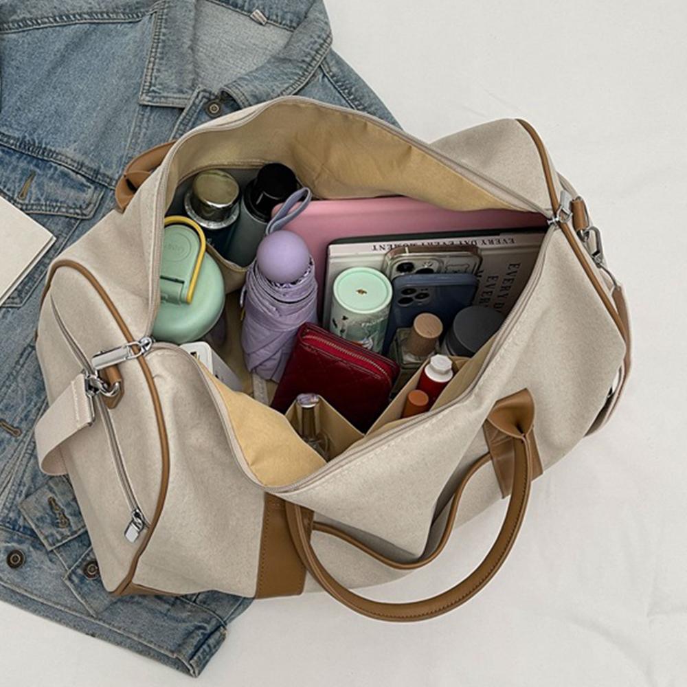 Duffle Bag for Travel, Canvas Travel Duffel Bags Overnight Weekend Gym Carry On Luggage Bag for Men & Women Multi Pocket