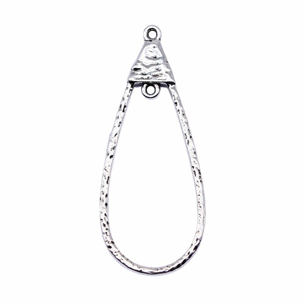 

10 шт., аксессуары для серег-капель, разъем для сережек, аксессуары для ювелирных изделий, античное серебро, цвет цинкового сплава 51X21 мм