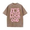 2026 Vintage Washed Men T Shirt Casual Short Sleeve Crew Neck Tees Retro Bubble Letter Print Streetwear Loose Oversized Cotton T