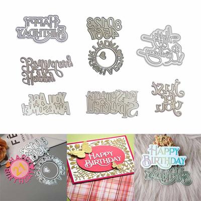Alles Gute zum Geburtstag Stanzformen Metall Stanzformen Prägeschablonen für DIY Scrapbooking Album Karte Foto Dekoration Vorlage