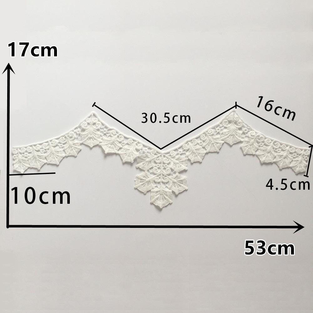 Bílá I Mléčné hedvábí Výšivka Dutý límec Šicí krajka DIY Dekorace s oděvními doplňky Límcové doplňky