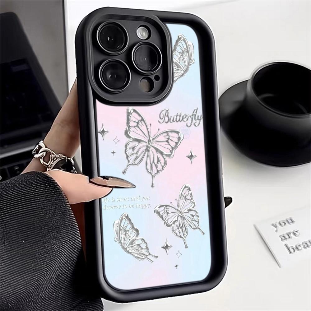 Angel Eye Soft Phone Case for Samsung A13 A23 A53 A14 A24 A34 A54 A15 A25 A35 A55 S20 S23 FE S24 Ultra Ae67 Butterfly flower Cute cartoon art design