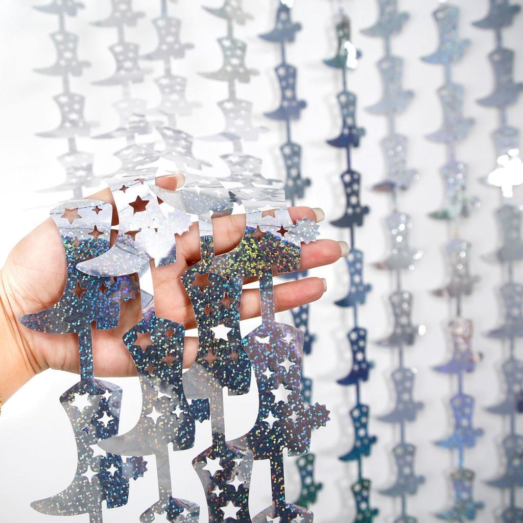 2 Eyecatching Meter Silver Laser Boot Rain Curtain Ideal For Spooky Halloween Decor