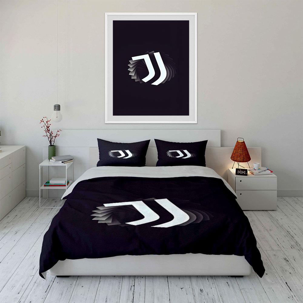 Design astratto del logo della Juventus. Set lenzuola Set copripiumino Copripiumini Federe(1 * Copripiumino 2 * Federe senza imbottitura per piumino)