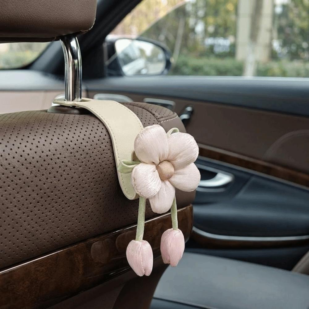 Portable Car Back Seat Hooks Leather Decorative Automotive Storage Hanger Cute Space Saver Car Hanging Hook SUV