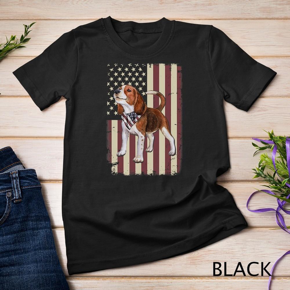 Beagle American Flag Bandana Patriotic 4th Of July Unisex T-shirt