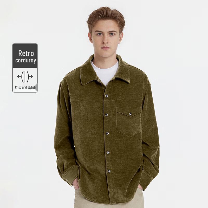 JEEP Men's Vintage Casual Loose Fit Long Sleeve Shirt