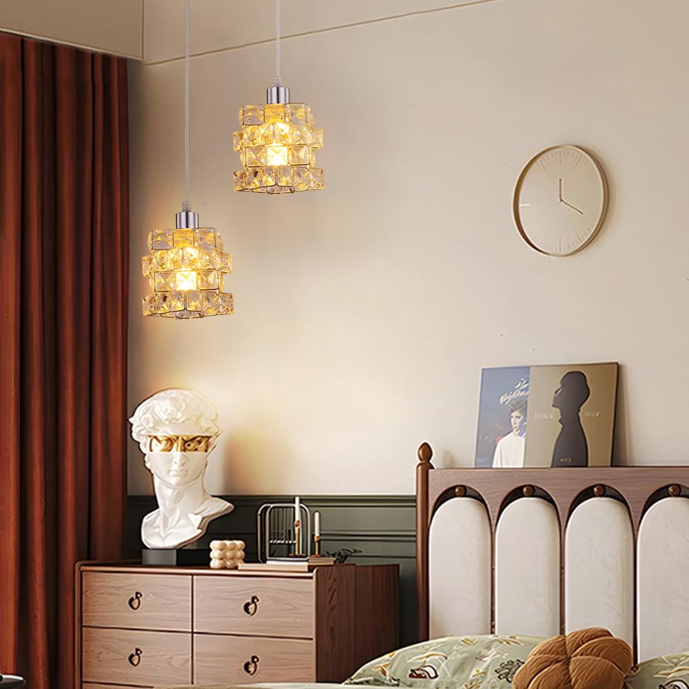 Cerdeco Hanglamp Een luxueus ontwerp met kristal Eenvoudig een vleugje PSE toe te voegen Ophanging binnenplafond plafond PD011 Licht verblindend, aurora-achtig