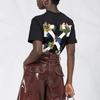 Off-White Leaf Arrow Print Short Sleeve T-Shirt Women Tops Black OWAA049E20JER0141001