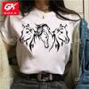 Cute Horse Head Print Cottn T Shirt for Women Summer Lovely Short Sleeve Casual Tshirts Funny Ladies Round Neck Top Unisex Tees