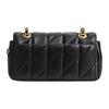 Coach Tabby 20 Striped Quilted Magnetic Closure Logo Flap Leather Pillow Bag Crossbody Shoulder Bag Small Women Bags Black CP149-B4BK