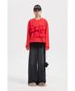 LUCKY CHOUETTE Frill Point Standard Fit Long Sleeve T-Shirt (Red) Lftaw25420Rex