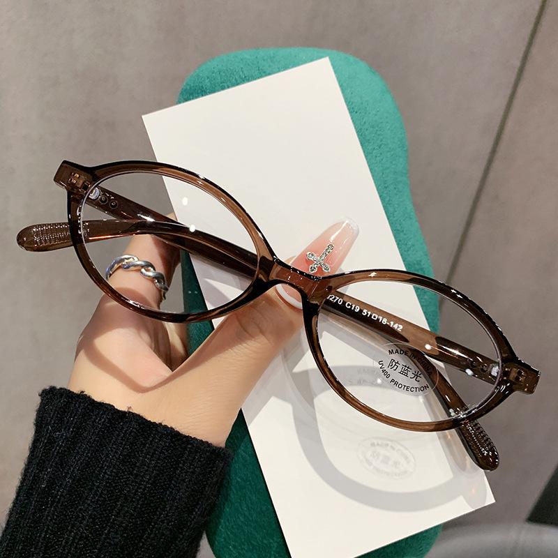 TR90 Anti Blue Light Clear Frame Small Oval Reading Glasses Anti Radiation Filter Presbyopia Eyewear Brand Designer Eyeglasses Original lens 0