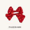 Bosiya [Red Luck at the Head] Year of the Horse Sparkling Bow Hair Clip