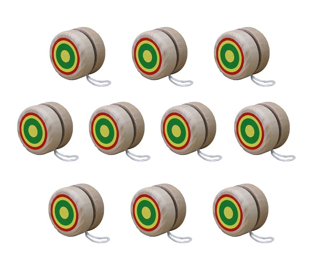 Mini Mini Traditional Japanese Wooden Toy Yo-Yos (Set of 10) for Commercial Use