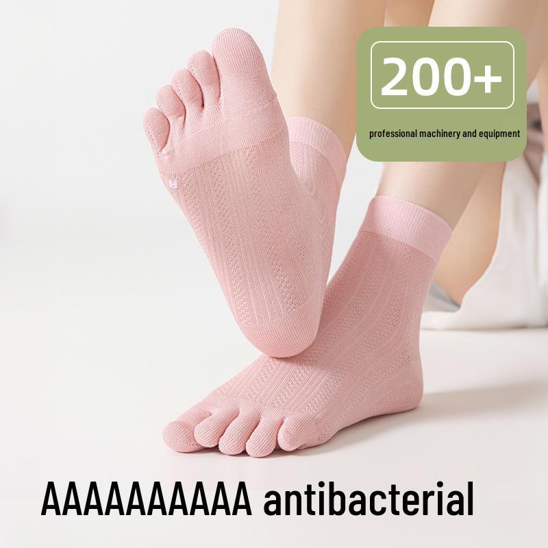 Women's Bamboo Five-Toe Socks - Breathable, Sweat-Absorbing, Antibacterial, Deodorizing, Long Split-Toe Socks for Spring & Summer
