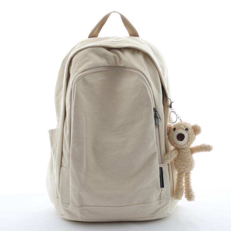 Original Simple Canvas Backpack For Women Men Large Capacity 16-inch Laptop Bag