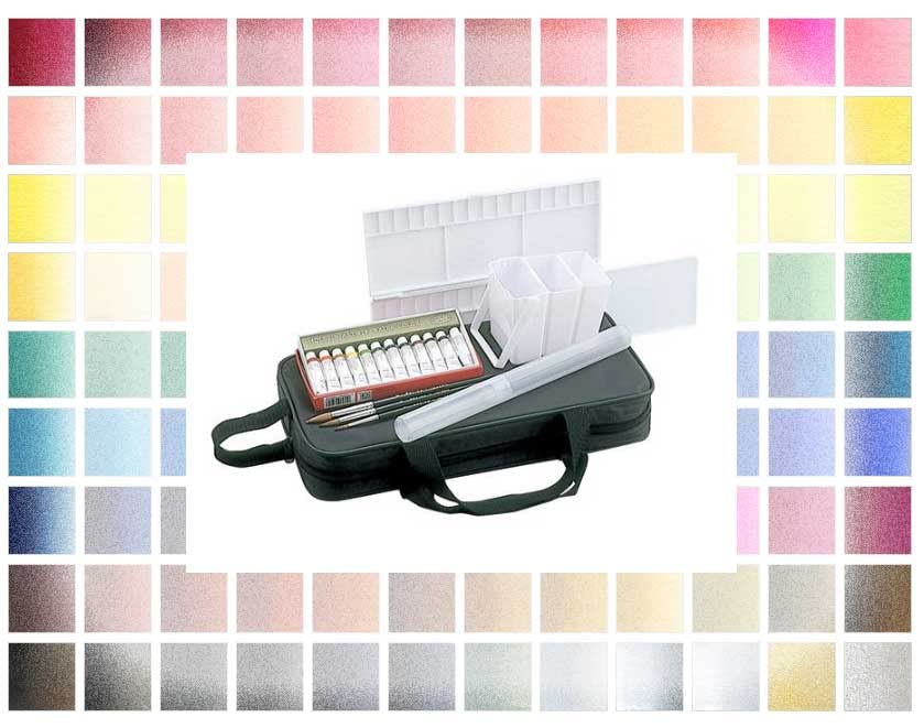 

HOLBEINART WATERCOLOR watercolor set transparent watercolor paint 12 colors watercolor set in nylon bag HWC 6-piece bag (bag color black)