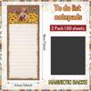 2Pcs Highland Cow Magnetic Notepads Rustic Cow Sunflower Bee List To-Do Paper Pad Brown Grocery Shopping List Memo Pad For Home Kitchen Fridge Decor