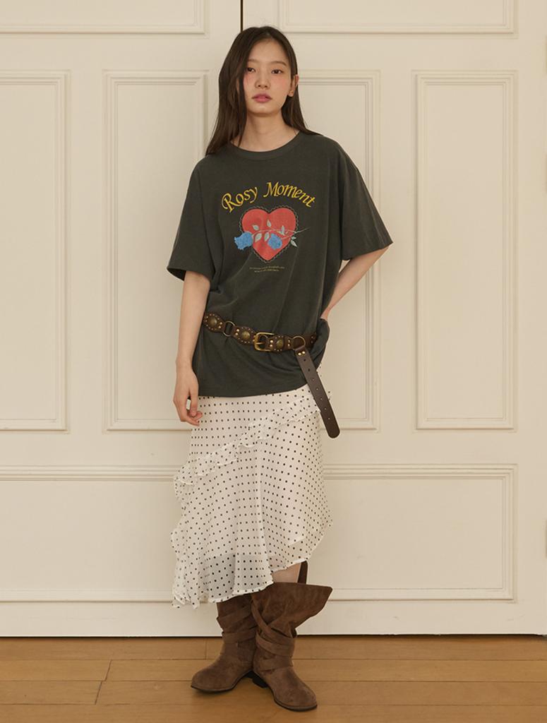 OPENING SUNSHINE Vintage Pigment Rose Graphic T-Shirt_Charcoal