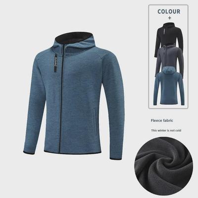 Men's Quick-Dry Hooded Jacket: Velvet Lined, Long Sleeve for Autumn/Winter Running & Outdoor Fitness